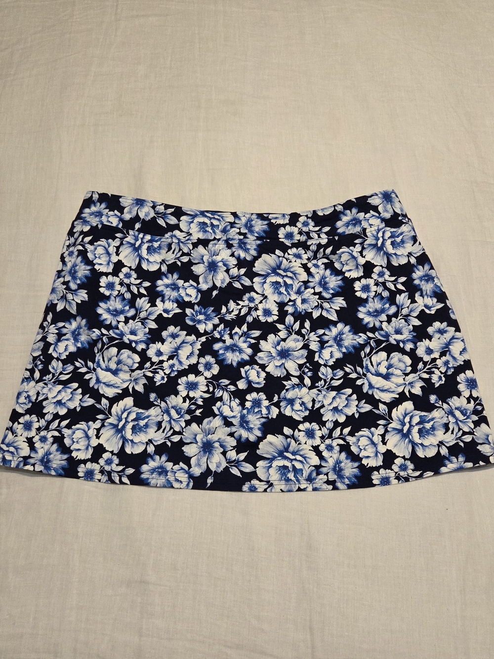Lands' End Swim Skirt With Tummy Control - Deep Sea Navy Floral - Picture 10 of 13